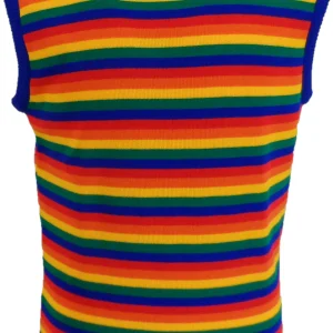 Mazeys Mens 70s Rainbow Retro Tank Tops