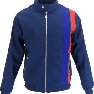 Real Hoxton Mens Dark Blue Rally Jacket