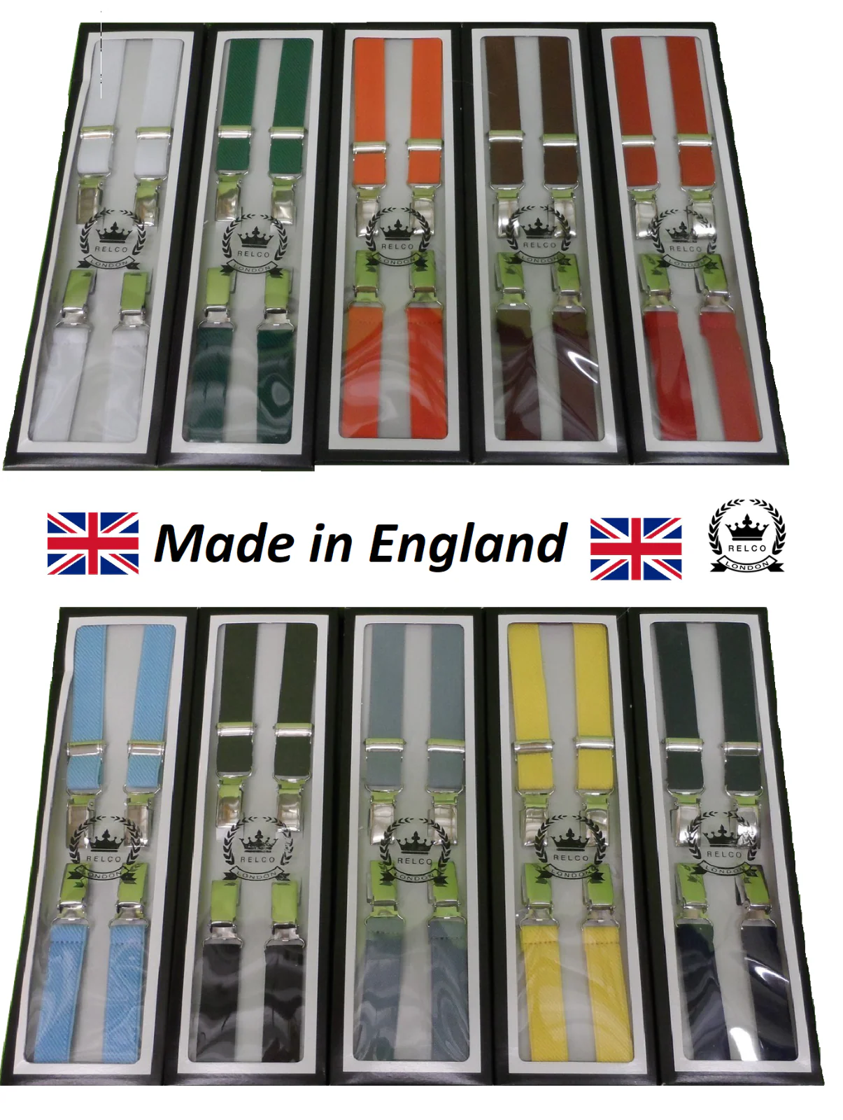 Relco Classic 1/2 Inch Mod Skinhead Fully Adjustable Braces Lots of Colours