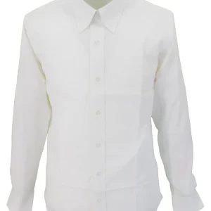 Relco White Oxford Cotton Long Sleeved Retro Mod Button Down Shirts