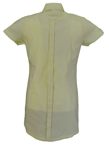 Relco Ladies Yellow Oxford Retro Shirt Dress - Imagen 3