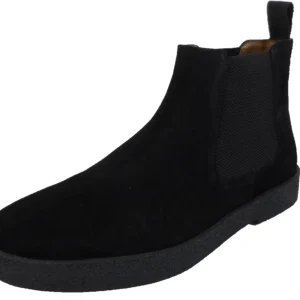 Roamers Mens Real Suede Black Retro Chelsea Desert Boots