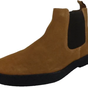 Roamers Mens Real Suede Sand/Tan Retro Chelsea Desert Boots