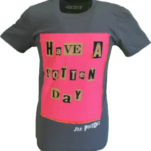 Mens Grey Official Sex Pistols Rotten Day T Shirt