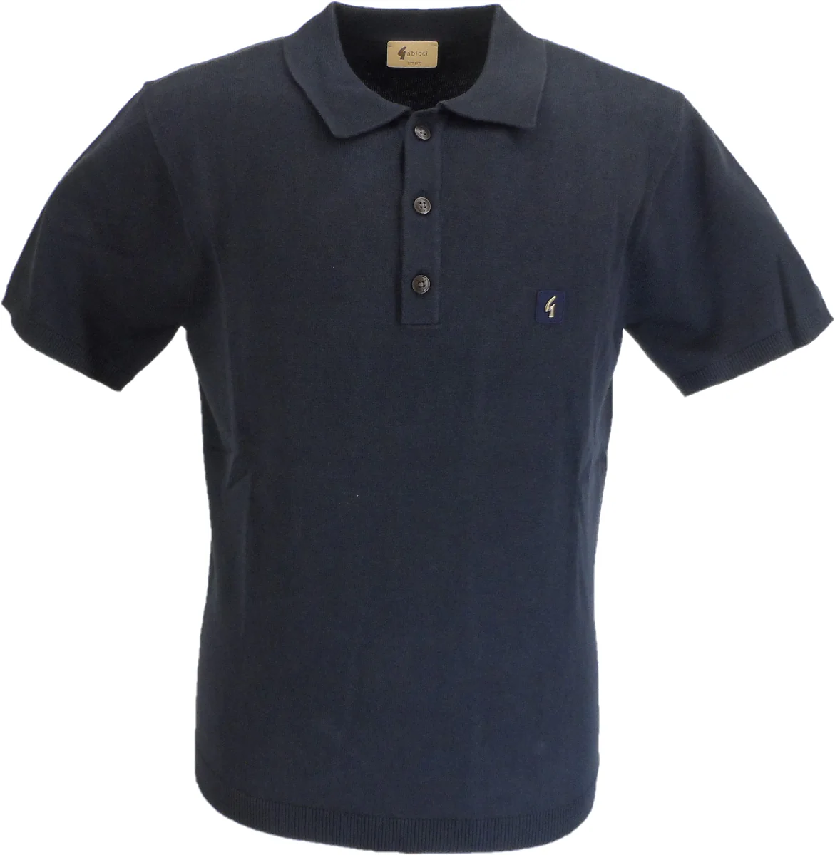 Gabicci Vintage Mens Navy Blue Jackson Knitted Polo Shirt