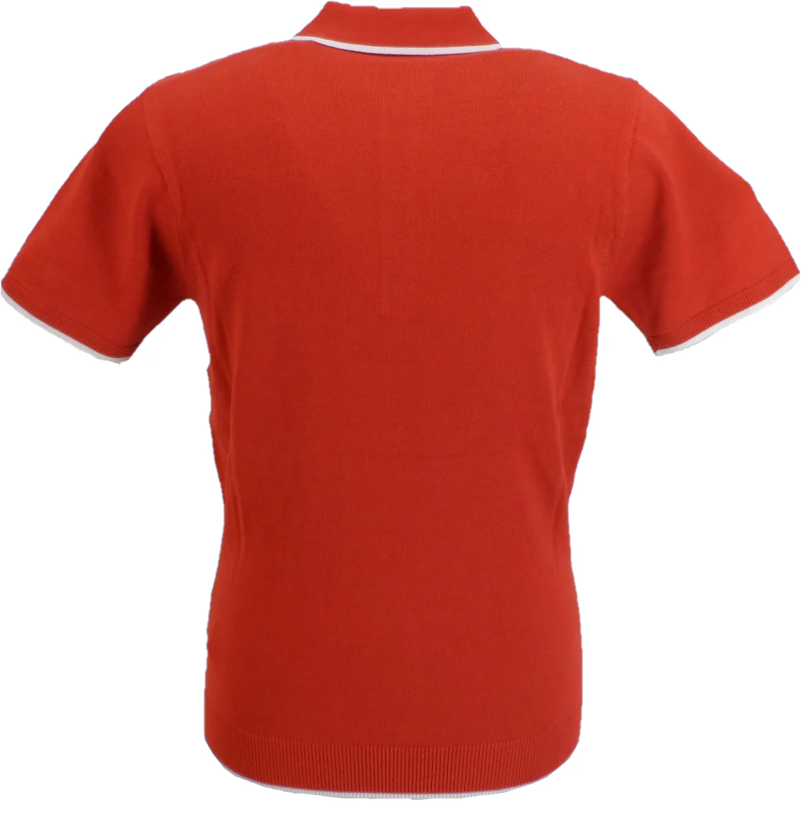 Gabicci Vintage Mens Poppy Red Lineker Short Sleeve Knitted Polo Shirt - Imagen 3