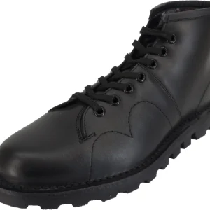 Grafters Original 1970's Style Black Leather Monkey Boots