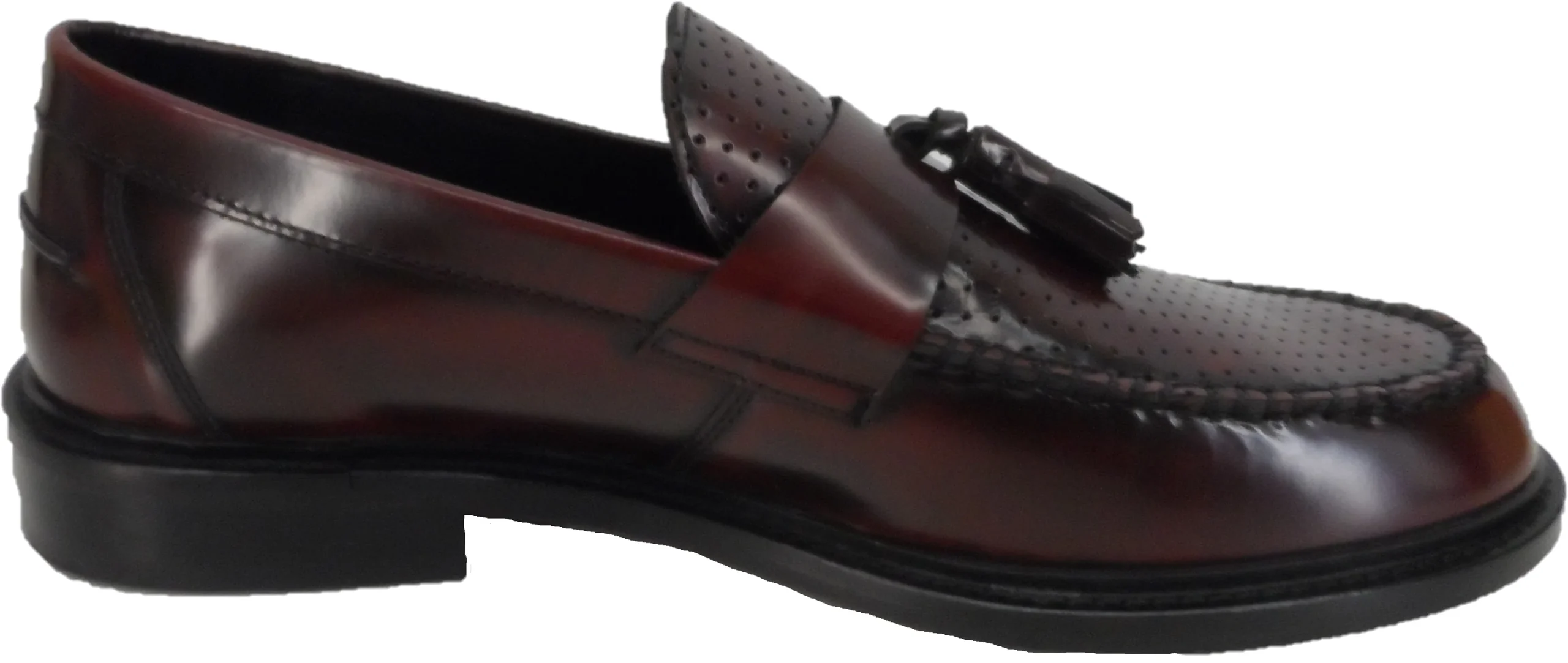 Ikon Original Oxblood Quad Punch Retro,Ska,Northern Soul Tassel Loafers - Imagen 5