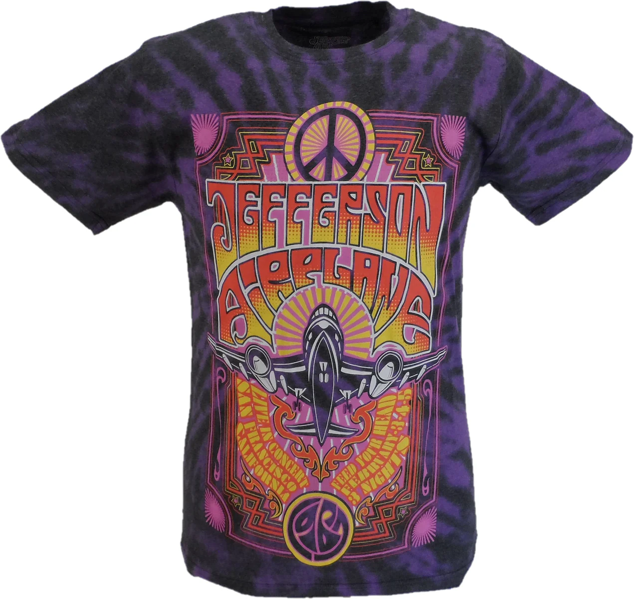 Mens Purple Official Jefferson Airplane Live in San Francisco T Shirt
