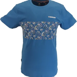 Lambretta Mens Vallarta Blue Paisley Panel T-Shirt