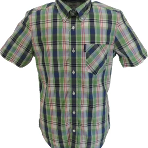 Ben Sherman Mens Green Large Overcheck Check Shirts