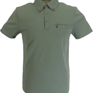 Gabicci Vintage Mens Sage Green Ladro Polo Shirt