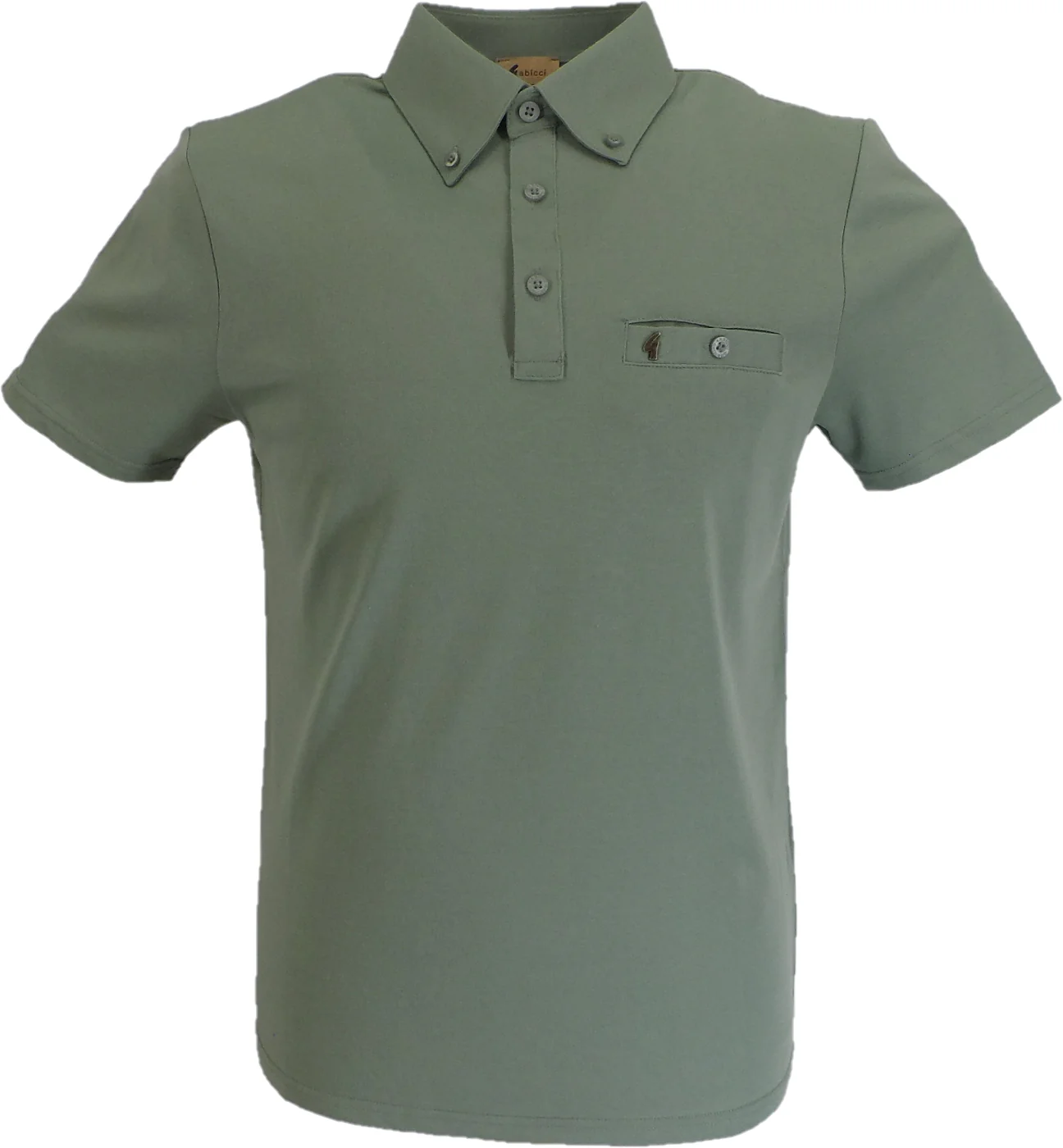 Gabicci Vintage Mens Sage Green Ladro Polo Shirt