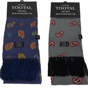 Tootal Mens Retro Paisley Print 100% Silk Scarves