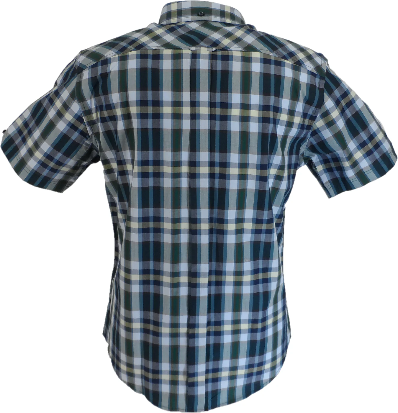 Ben Sherman Mens Dark Green Checked Short Sleeved Shirt - Imagen 3