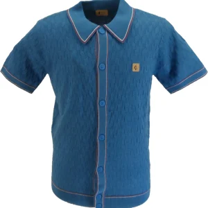 Gabicci Mens Aqua Blue Polo Cardigan