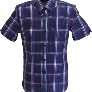 Lambretta Mens Navy/Blue/Red Button Down Shirts