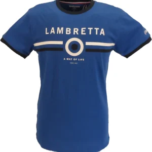 Lambretta Mens Dark Blue Retro Target Ringer T-Shirt