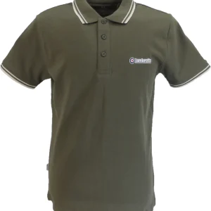 Lambretta Khaki/Oatmeal Retro Target Logo 100% Cotton Polo Shirts