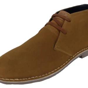 Roamers Tan 2 Eyelet Retro Real Suede Desert Boots
