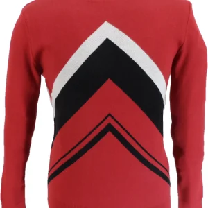 Ska & Soul Red 'Letterman' Gallagher Chevron Knit