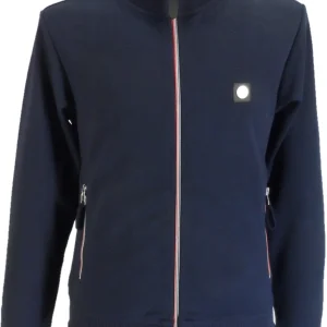 Trojan Mens Navy Blue Chrome Zip Track Tops
