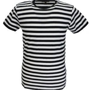 Run & Fly Mens Retro Mod 60s Indie Black & White Cotton T-Shirt