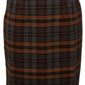 Relco Ladies Retro Rude Girl Grey/Tan Tartan Pencil Skirt