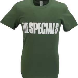 Mens Military Green Official The Specials Block Logo T Shirt