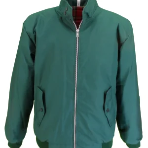 Mens Bottle Green Retro Mod Classic Harrington Jacket