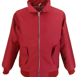 Mazeys Ladies Classic Burgundy Harrington Jackets