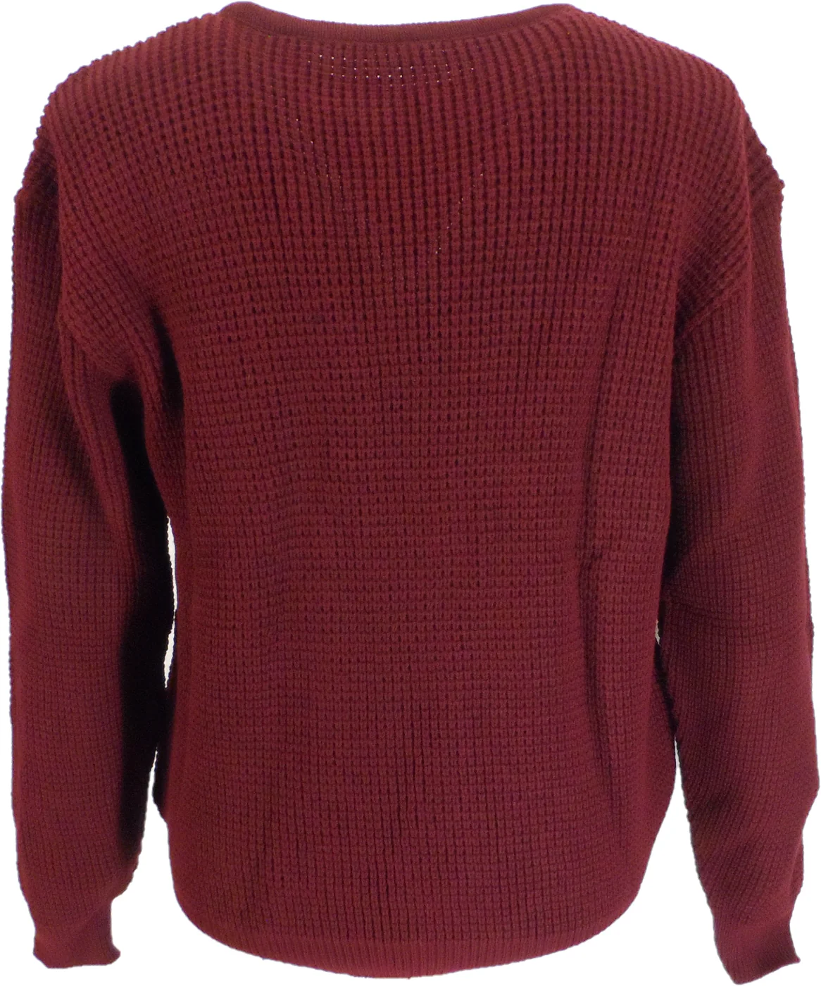 Mens Burgundy Waffle Jumper - Imagen 3