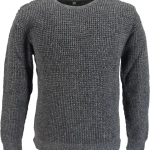 Mens Marl Grey Waffle Jumper