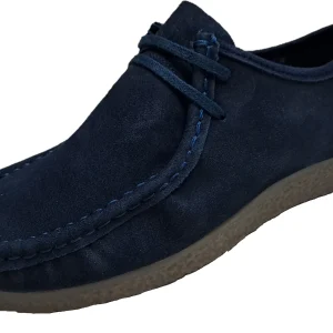 Roamers Mens Retro Navy Walibee Style Real Suede Shoes