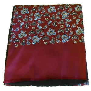 Mazeys Classic Retro Mod Mod Tassled Scarf Burgundy Paisley